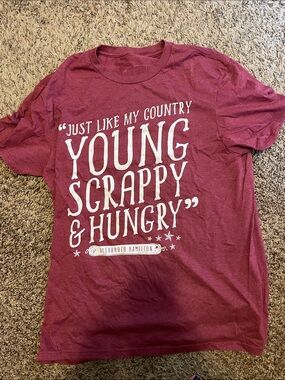 Hamilton Short Sleeve Tee - Burgundy with White Graphic